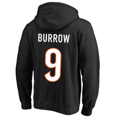 Joe Burrow Cincinnati Bengals Big & Tall Fleece Name & Number Pullover Hoodie - Black Hoodies