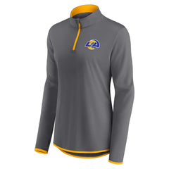Los Angeles Rams Women's Adult Corner Long Sleeve 1/4 Zip Top - Gray Tops