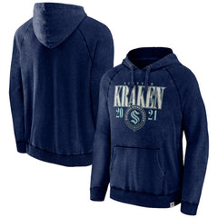 Seattle Kraken Fanatics Shoulder-To-Shoulder Raglan Pullover Hoodie - Heather Deep Sea Blue | US 5236795