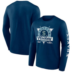 Seattle Kraken Fanatics Rinkside Long Sleeve T-Shirt - Deep Sea Blue | US 5236842