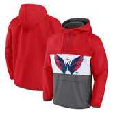 Washington Capitals Fanatics Flagrant Foul Anorak Raglan Half-Zip Hoodie Jacket - Red | US 5236904