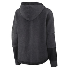 Las Vegas Raiders Women's Lightewight Modest Crop Lounge Helmet Arch Pullover Hoodie - Charcoal Hoodies