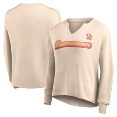 Tampa Bay Buccaneers Women's Go For It Notch Neck Waffle Knit Lightweight Long Sleeve T-Shirt - Tan T-shirts
