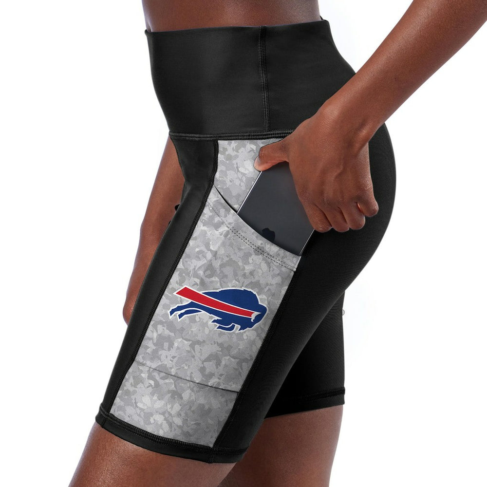 Buffalo Bills Certo Women's High Waist Logo Two-Pocket Biker Shorts - Black Shorts