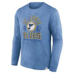 St. Louis Blues Fanatics Keep The Zone Long Sleeve T-Shirt - Heather Blue | US 5242376
