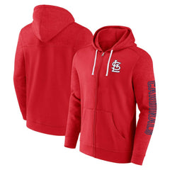 St. Louis Cardinals Fanatics Offensive Line Up Lightweight Full-Zip Hoodie - Red Hoodies