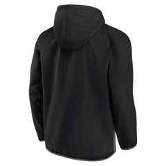 Brooklyn Nets Anorak Flagrant Foul Color-Block Raglan Hoodie Half-Zip Jacket Black/Gray - Fanatics