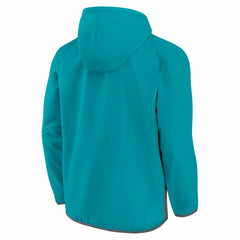 Charlotte Hornets Anorak Flagrant Foul Color-Block Raglan Hoodie Half-Zip Jacket Teal/Gray - Fanatics