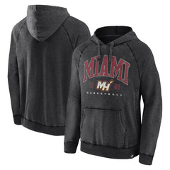 Miami Heat Foul Trouble Snow Wash Raglan Pullover Hoodie Heather Charcoal - Fanatics
