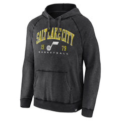 Utah Jazz Foul Trouble Snow Wash Raglan Pullover Hoodie Heather Charcoal - Fanatics