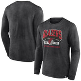 Portland Trail Blazers Front Court Press Snow Wash Long Sleeve T-Shirt Heather Charcoal - Fanatics