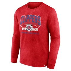 LA Clippers Front Court Press Snow Wash Long Sleeve T-Shirt Heather Red - Fanatics outlet