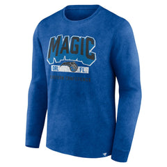 Orlando Magic Front Court Press Snow Wash Long Sleeve T-Shirt Heather Royal - Fanatics