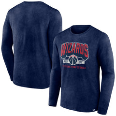 Washington Wizards Front Court Press Snow Wash Long Sleeve T-Shirt Heather Navy - Fanatics