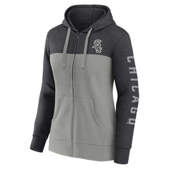 Chicago White Sox Fanatics Women's City Ties Hoodie Full-Zip Sweatshirt - Heather Charcoal/Gray Hoodies