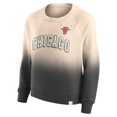 Chicago Bulls Women's Lounge Arch Raglan Pullover Sweatshirt Tan/Black - Fanatics
