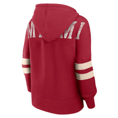 Miami Heat Women's Bold Move Dolman V-Neck High Hip Hoodie Red - Fanatics