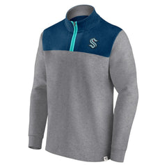 Seattle Kraken Fanatics Launch It Quarter-Zip Jacket - Heather Gray | US 5249335