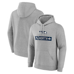 Seattle Seahawks 12 North Pullover Hoodie - Gray Hoodies