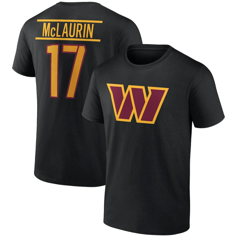 Terry McLaurin Washington Commanders Icon Player Name & Number T-Shirt - Black T-shirts