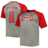 Alexander Ovechkin Washington Capitals Fanatics Big & Tall Captain Patch Contrast Raglan Name & Number T-Shirt - Heather Gray/Red | US 5254138