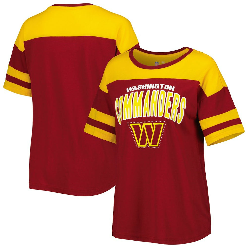 Washington Commanders G-III 4Her by Carl Banks Women's Play the Ball T-Shirt - Burgundy/Gold T-shirts