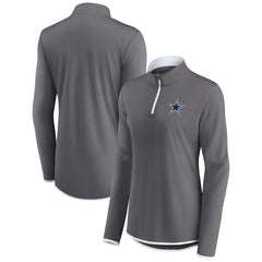 Dallas Cowboys Women's Corner Long Sleeve 1/4 Zip Top - Gray Tops