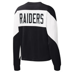 Las Vegas Raiders Starter Women's Insight Crop Tri-Blend Long Sleeve T-Shirt - Black T-shirts