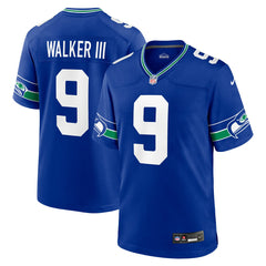 Kenneth Walker III Seattle Seahawks Throwback Player Game Jersey - Royal Jerseys
