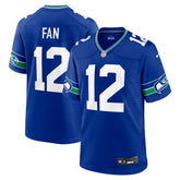 12s Seattle Seahawks Throwback Player Game Jersey - Royal Jerseys