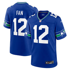 12s Seattle Seahawks Throwback Player Game Jersey - Royal Jerseys