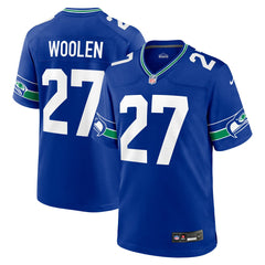 Tariq Woolen Seattle Seahawks Throwback Player Game Jersey - Royal Jerseys