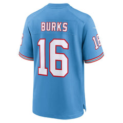 Treylon Burks Tennessee Titans Oilers Throwback Alternate Game Player Jersey - Light Blue Jerseys