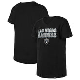 Las Vegas Raiders New Era Girls Youth Reverse Sequin V-Neck T-Shirt - Black T-shirts