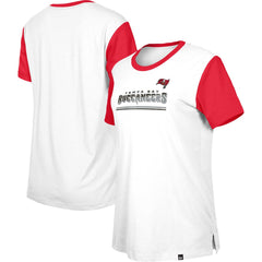 Tampa Bay Buccaneers New Era Women's Third Down Colorblock T-Shirt - White/Red T-shirts