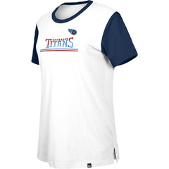 Tennessee Titans New Era Women's Third Down Colorblock T-Shirt - White/Navy T-shirts