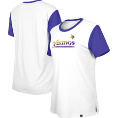 Minnesota Vikings New Era Women's Third Down Colorblock T-Shirt - White/Purple T-shirts