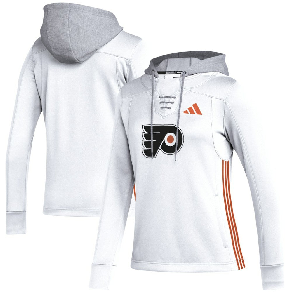 Philadelphia Flyers adidas Women's Refresh Skate Lace AEROREADY Pullover Hoodie - White | US 5260159