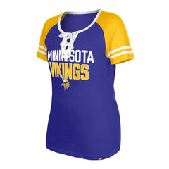 Minnesota Vikings New Era Women's Raglan Lace-Up T-Shirt - Purple T-shirts