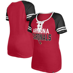 Arizona Cardinals New Era Women's Raglan Lace-Up T-Shirt - Cardinal T-shirts