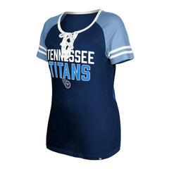Tennessee Titans New Era Women's Raglan Lace-Up T-Shirt - Navy T-shirts