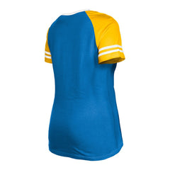Los Angeles Chargers New Era Women's Raglan Lace-Up T-Shirt - Powder Blue T-shirts