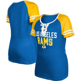 Los Angeles Rams New Era Women's Raglan Lace-Up T-Shirt - Royal T-shirts