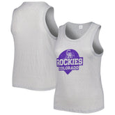 Colorado Rockies Soft as a Grape Women's Plus Size High Neck Tri-Blend Tank Top - Gray Tanks