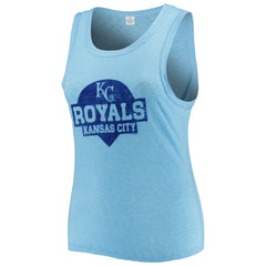 Kansas City Royals Soft as a Grape Women's Plus Size High Neck Tri-Blend Tank Top - Royal Tanks