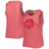 Los Angeles Angels Soft as a Grape Women's Plus Size High Neck Tri-Blend Tank Top - Red Tanks