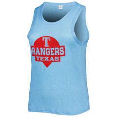 Texas Rangers Soft as a Grape Women's Plus Size High Neck Tri-Blend Tank Top - Royal Tanks