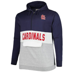 St. Louis Cardinals Big & Tall Fleece Half-Zip Hoodie - Navy/White Hoodies