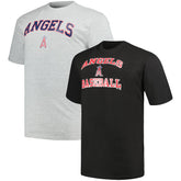 Los Angeles Angels Profile Big & Tall T-Shirt Combo Pack - Black/Heather Gray T-shirts