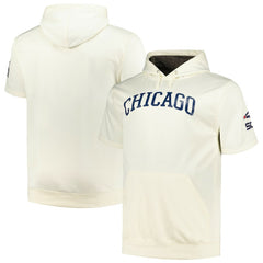 Chicago White Sox Profile Big & Tall Contrast Short Sleeve Pullover Hoodie - Oatmeal Hoodies